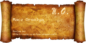 Macz Orsolya névjegykártya