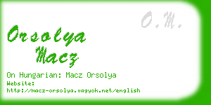 orsolya macz business card